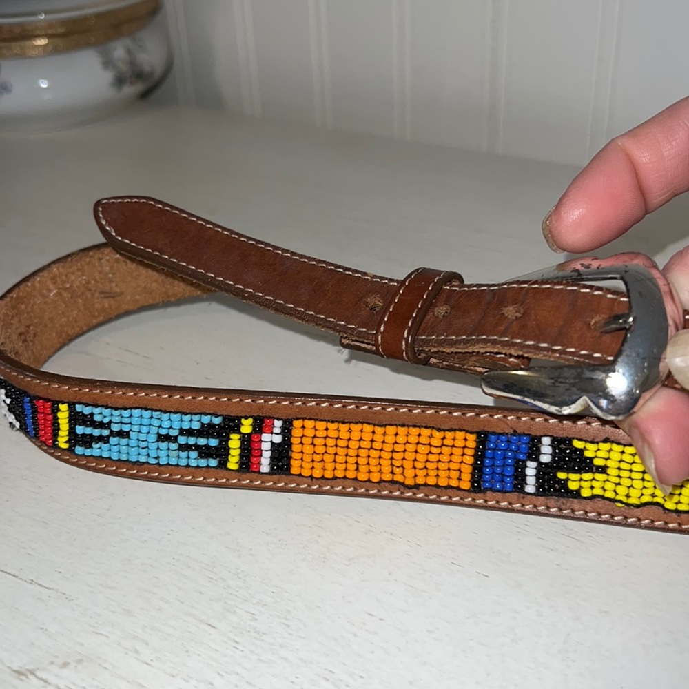Vintage Justin Western beaded ladies belt size 28